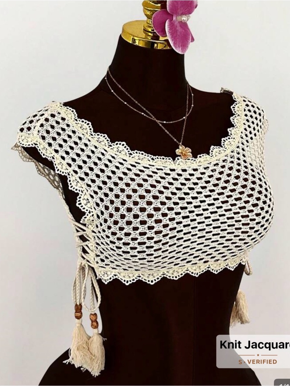 Crochet Cropped Cover Up Top
